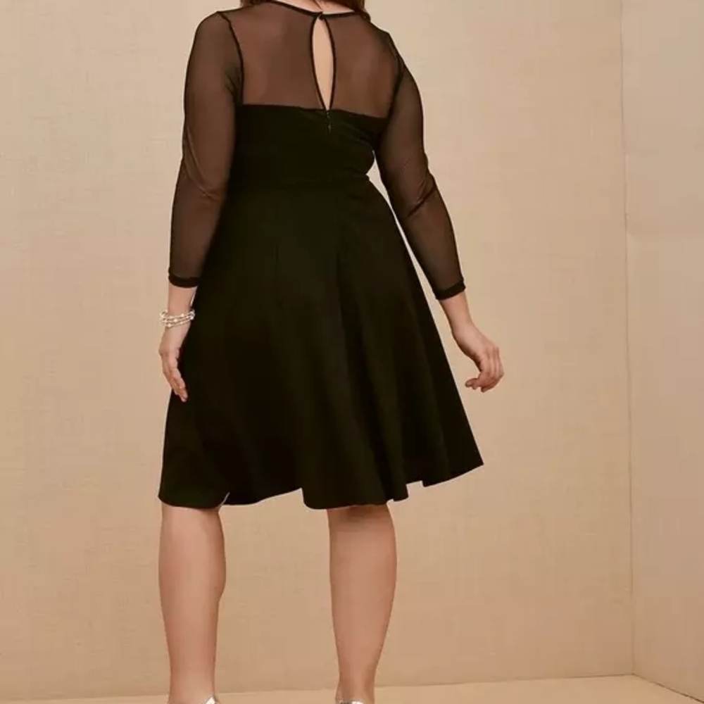 Torrid Studio Black Ponte Skater Dress NWT 22 image 2